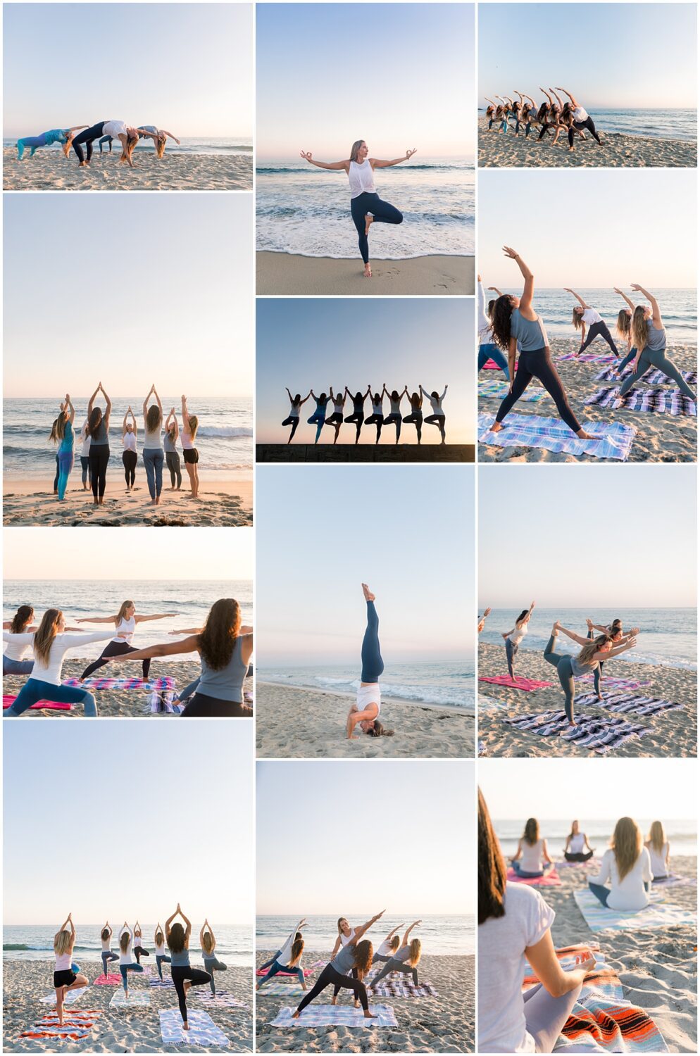 Yoga shoot on the beach in Carlsbad